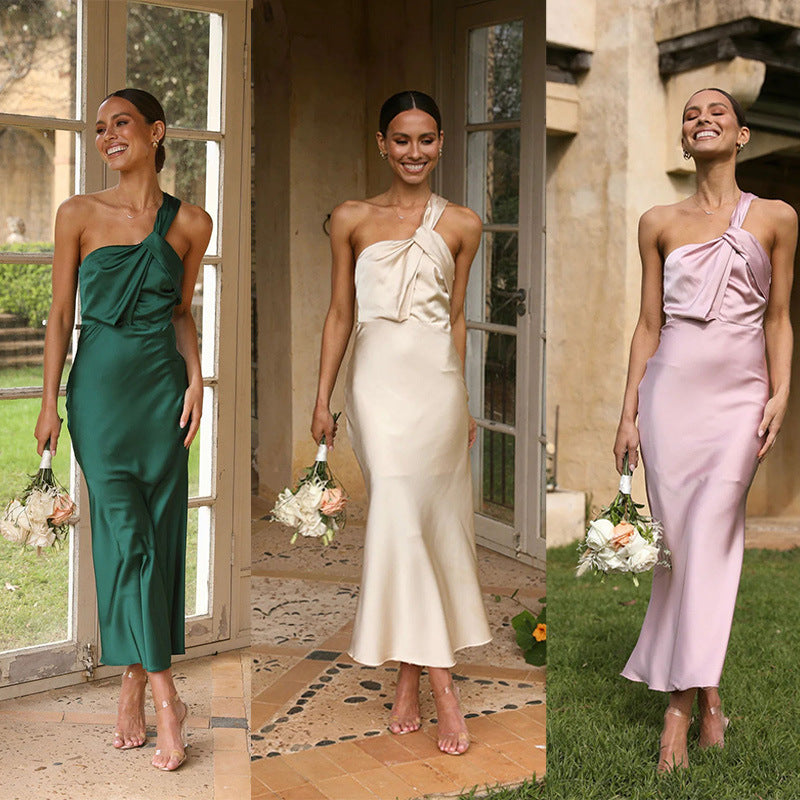 Satin Maxi Dress Elegant Camisole Style