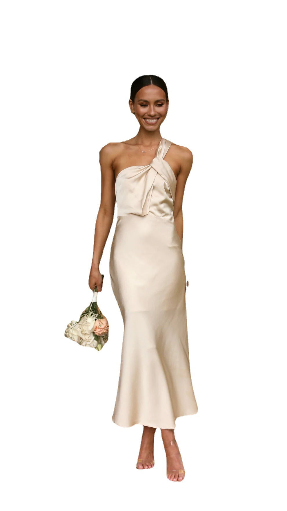 Satin Maxi Dress Elegant Camisole Style